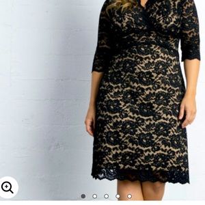 Black lace knee length dress